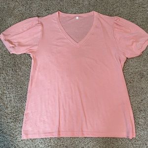 Ribbed v neck Tee